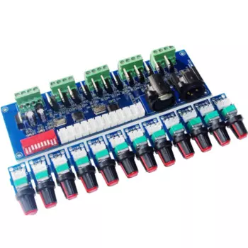 Новинка, 12-канальный светодиодный декодер DMX512 с ручкой, 12 каналов, 4 группы, 12CH * 2A 24A DMX декодер, диммер DMX512 XRL 3P RJ45 контроллер