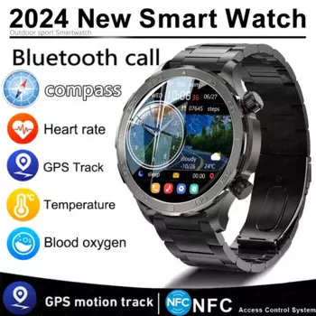 Новинка 1,53, мужские Смарт-часы с Bluetooth для звонков, экран AMOLED дюйма, монитор сердечного ритма, стандарт IP68, водонепроницаемые спортивные Смарт-часы с GPS