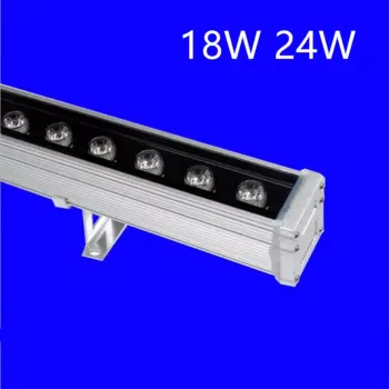 Новинка 1 м 18 Вт 24 Вт Светодиодная настенная шайба ландшафтный свет AC24V AC85V-265V наружные светильники настенная линейная лампа прожектор 1000*46 мм Настенная шайба
