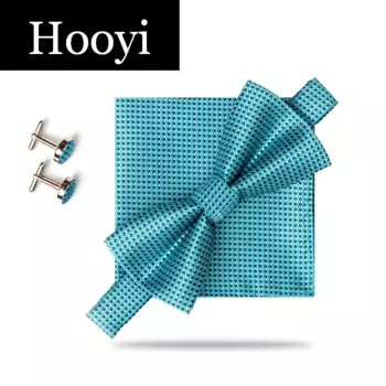 Новинка 2019, набор галстуков-бабочек HOOYI для мужчин, галстук-бабочка, карманный галстук-бабочка, Свадебный деловой ГАЛСТУК