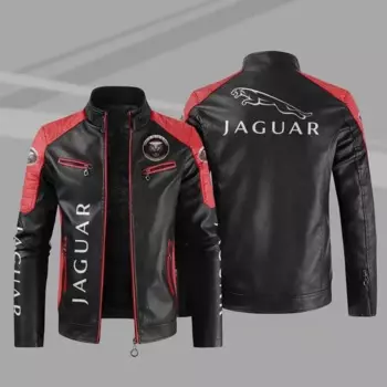 Новинка 2023, модная Мужская винтажная куртка с логотипом автомобиля Jaguar, Байкерская кожаная куртка, Мужская куртка-бомбер с вышивкой, пальто из искусственной кожи