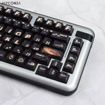 Новинка 2024, черная мифовая клавиатура Wukong, оригинальная боковая резьба ПБТ, пятисторонняя термосублимационная тематическая клавиатура, механическая прозрачная клавиатура