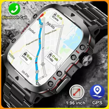 Новинка 2024 года для Xiaomi, военные GPS-смарт-часы для мужчин, 5 АТМ, водонепроницаемые, для спорта на открытом воздухе, фитнес-трекер, 1,96 дюйма, Bluetooth-смарт-часы с вызовом