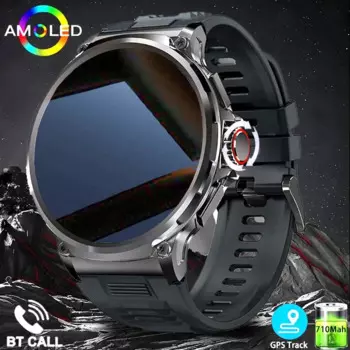 Новинка 2024, мужские Смарт-часы, экран 1,85 дюйма AMOLED HD, Bluetooth-вызов, аккумулятор 710 мАч, 400 + умные часы с бесплатным циферблатом для Huawei и Xiaomi