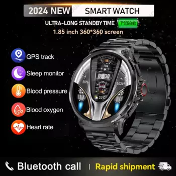 Новинка 2024, мужские Смарт-часы с GPS-треком, экран 1,85 дюйма Ultra HD AMOLED, аккумулятор 710 мАч, Bluetooth, Смарт-часы для Xiaomi Huawei