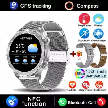 Новинка 2024, Смарт-часы DK67 с Bluetooth и вызовом, MenAMOLED, HD, большой экран, измерение пульса, NFC, IP68, водонепроницаемые, GPS, спортивные Смарт-часы