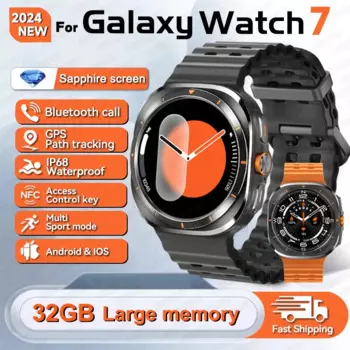 Новинка 2024, Смарт-часы для Samsung Galaxy, мужские Смарт-часы с GPS-треком, Amoled-дисплеем, памятью 32 ГБ, BT, умные часы