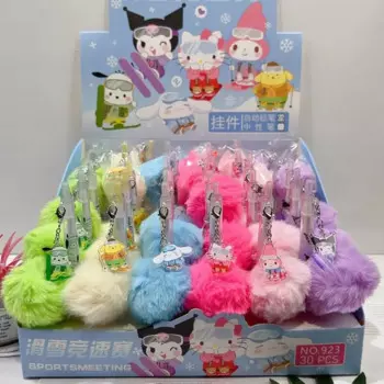 Новинка, 30 шт., гелевая ручка Sanrio с рисунками из мультфильмов, милая ученическая подвеска, ручка для письма, черная ручка для заправки, канцелярские принадлежности