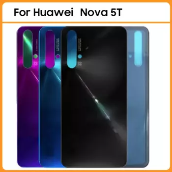 Новинка для Huawei Nova 5T задняя крышка батарейного отсека задняя дверь 3D стеклянная панель стеклянный корпус чехол Nova5T стеклянная линза клейкая Замена