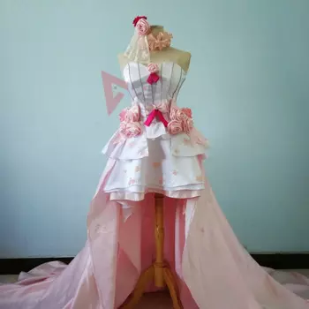 Новинка, искусство меча онлайн, Yuuki костюм Asuna для косплея (костюмированных игр), костюм, свадебное платье, белый, розовый цветок, набор для игр, искусство на заказ