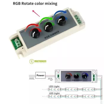 Новинка, контроллер регулировки яркости, RGB-подсветка, 3 канала, бесступенчатый регулятор яркости RGB для 3CH SMD 3528 5050, светодиодная лента