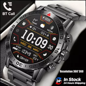 Новинка мужские умные часы HD Bluetooth 360*360 HD экран весь день мониторинг пульса IP68 Водонепроницаемые мужские умные часы + коробка