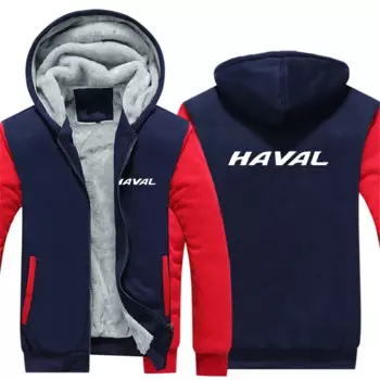 Новинка Осень-зима 2024, теплый Свитшот Haval с принтом логотипа автомобиля, уличная одежда с капюшоном, модные мужские толстовки в стиле пэчворк, модные утепленные толстовки