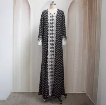 Новое поступление Eid кружевная вышивка Djellaba Abaya полная длина мусульманское платье женское мусульманское платье мусульманская Абая с поясом WY123