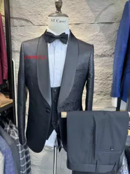 Новое поступление, королевский синий костюм Homme, мужские костюмы на свадьбу, комплект из 3 предметов (куртка + брюки + жилет + галстук), Terno Masculino, пиджак для жениха