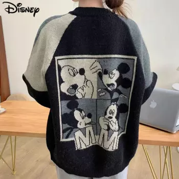 Новое поступление, модный Повседневный пуловер Disney с изображением Микки Мауса, зимний мохеровый свитер с подвесками в стиле индустрии