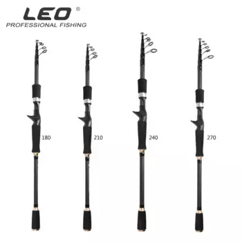 Новое поступление, телескопическая удочка LEO с несколькими секциями, 1,8 м, 2,1 м, 4 м, 2,7 м, высокоуглеродистая удочка для приманки, литой спиннинг, удочка для путешествий