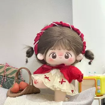 Новогодний костюм без атрибутов, хлопковая кукла 20 см, оригинальный красный Новогодний комплект