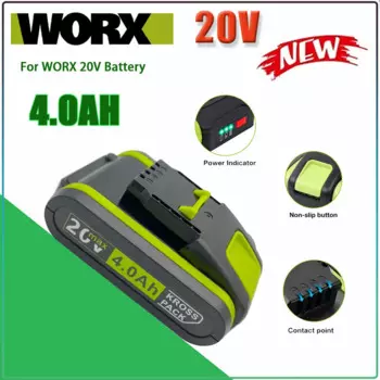 Новые электроинструменты Worx, перезаряжаемая сменная литиевая батарея 20 в 4000 мАч для Worx WA3551 WA3553 WX390 WX176 WX178 WX386 WX678