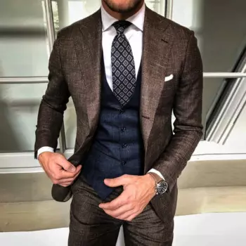 Новые деловые костюмы для мужчин, смокинг, 3 предмета, приталенный Terno Masculino, мужские пиджаки для жениха, большие размеры, наряд для выпускного вечера, жениха