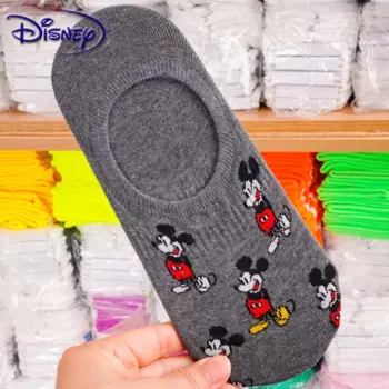 Новые мужские носки Disney, Мультяшные рисунок Микки и Минни, хлопковые носки, мужские повседневные носки большого размера