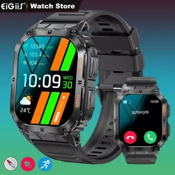 Новые мужские умные часы 1,96-дюймовые AMOLED с большим экраном высокой четкости 5,0 Bluetooth, мужские умные часы 2024, спортивный режим