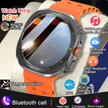 Новые мужские умные часы 2024 года — музыка 4G, TWS, Bluetooth-вызов, GPS, компас, NFC, AMOLED-экран, спорт на открытом воздухе.