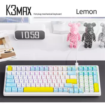 Новые поступления K3 Max индивидуальная Проводная Механическая клавиатура с горячей заменой RGB подсветкой офисная игровая клавиатура с 100 клавишами