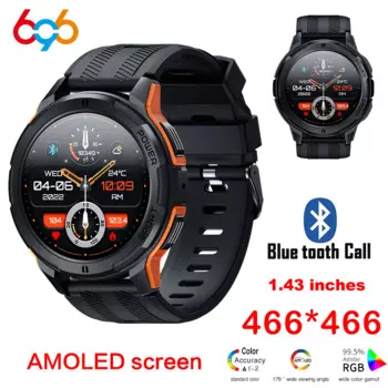 Новые умные часы для мужчин AMOLED-экран 1,43 дюйма 1ATM водонепроницаемый монитор сердечного ритма спортивные умные часы Blue Tooth Call женский фитнес