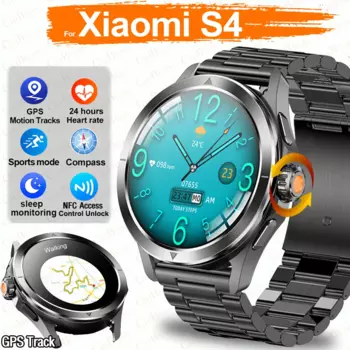 Новые умные часы для Xiaomi S4, мужские GPS-трековые компасы, 360*360 HD-экран, спортивный трекер сердечного ритма, водонепроницаемые умные часы с BT-вызовом