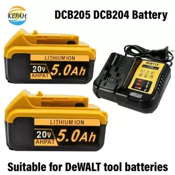 Новый 100% оригинальный аккумулятор 5000 мАч 20 В для электроинструмента Dewalt DCB206 20 В 5,0 Ач аккумулятор DCB206 20 В DCB205 DCB204-2