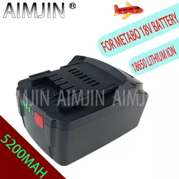 Новый аккумулятор 18V 5.2Ah для Metabo, беспроводные электроинструменты, дрели, драйверы, гаечные ключи, молотки для Metabo, батарея 18V, 625592000 625591000