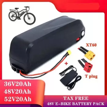 Новый аккумулятор для электровелосипеда 48V20Ah 36V20Ah 52V20Ah аккумулятор Hailong со встроенным USB BMS 350 Вт-1000 Вт 10S 13S 14S 18650 беспошлинный аккумулятор