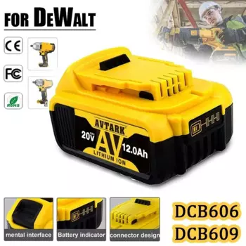 Новый аккумулятор, совместимый с электроинструментами dewalt 18 в 12 а/ч, перезаряжаемые литиевые батареи 20 в 18 в 18 в 12 а/ч 6 А/ч 8 А/ч