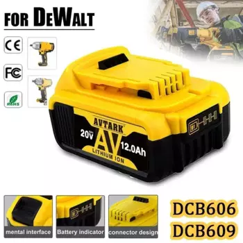 Новый аккумулятор, совместимый с электроинструментами dewalt 18 в 12 а/ч, перезаряжаемые литиевые батареи 20 в 18 в 18 в 12 а/ч 6 А/ч 8 А/ч