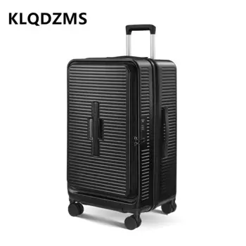 Новый чемодан KLQDZMS 22 дюйма, 26 Дюймов, 30 дюймов, большой вместимости из АБС-пластика и поликарбоната, Классическая тележка, сумка для путешествий, универсальный чемодан на колесиках