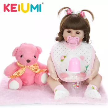 Новый дизайн, 18-дюймовая Кукла реборн KEIUMI, искусственная ткань, тело, Реалистичная детская игрушка, подарок ребенку на день рождения, на ночь, Playmate