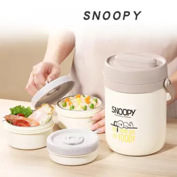 Новый изолированный Ланч-бокс в стиле аниме Snoopy, школьный бытовой контейнер для риса для студентов, портативная большая емкость из нержавеющей стали 316