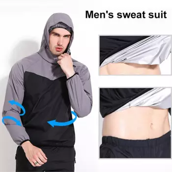 Новый костюм-сауна Lazysuit для мужчин и женщин, тренировочный костюм для фитнеса и пота, тренировочный костюм из двух предметов для потери веса