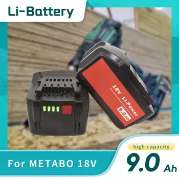 Новый литий-ионный аккумулятор 18 в 6 Ач 9 Ач для Metabo, беспроводной электроинструмент, дрель, гайковерт, молотки Metabo 18 в 625592000 625591000