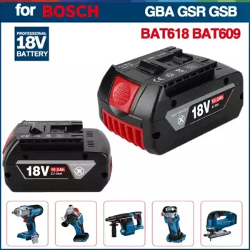 Новый литий-ионный аккумулятор для BOSCH 18 в, 10 Ач, gba 18 в, Профессиональный Аккумулятор GSR GSB BAT618G, BAT618, GSR18V, BAT609, GBA18V, BAT610