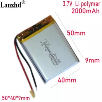 Новый литий-полимерный литиевый аккумулятор 904050 мАч 2000 в для Bluetooth-динамика