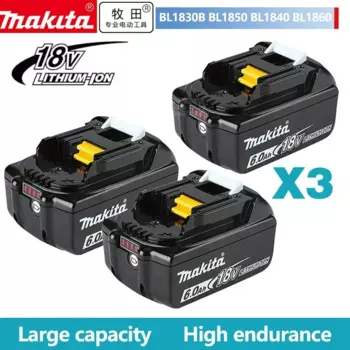 Новый Makita 18 в аккумулятор 3 Ач/5 Ач/6 Ач Электроинструмент BL1860 BL1850B BL1850 BL1840 сменная перезаряжаемая литиевая батарея