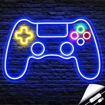 Новый Неоновый светодиодный USB-источник питания в форме игры, неоновая вывеска для спальни, детской игровой зоны, фотостена, праздник, Хэллоуин, рождественский подарок