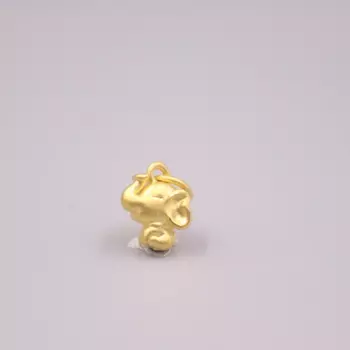 Новый однотонный кулон из желтого золота 24 карата 3D, женский кулон в виде слона, 0,6-0,7 г, 13*9 мм