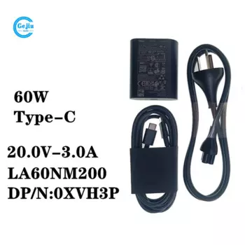 Новый оригинальный адаптер питания для ноутбука DELL XPS13 9310 9300 7390 9380 9370 PLUS 9320 60 Вт 20 в 3 А USB-C Type-c