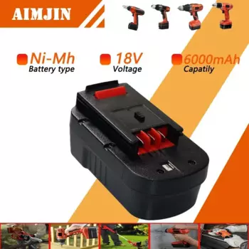 Новый перезаряжаемый аккумулятор HPB 18 в 6000 мАч для инструментов Black & Decker Hpb18 Fs180 A1718 A18NH BD18PSK EPC18 HP188F2B KC1800Sk Fs1800CS