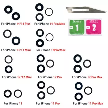 Новый протестированный объектив для камеры IPhone 13 Pro Max 13mini 14 Plus 6s, стеклянный объектив задней камеры, стеклянный объектив с клеем для замены и ремонта