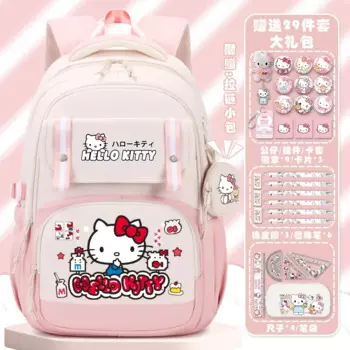 Новый школьный ранец Hello Kitty Sanrio, милый детский легкий вместительный рюкзак с героями мультфильмов