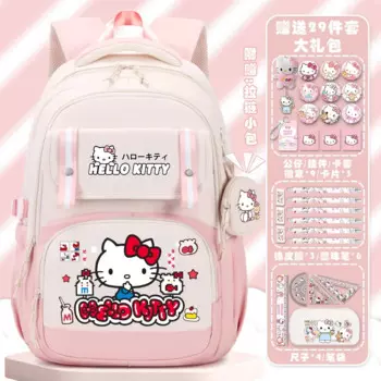 Новый школьный ранец Hello Kitty Sanrio, милый детский легкий вместительный рюкзак с героями мультфильмов